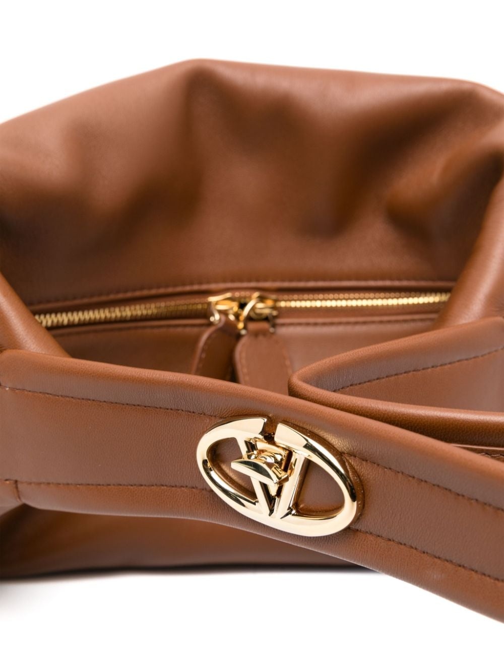 VLogo leather shoulder bag - 4