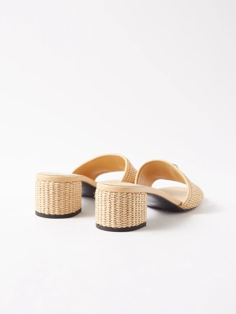 4G-plaque 45 faux raffia sandals - 4