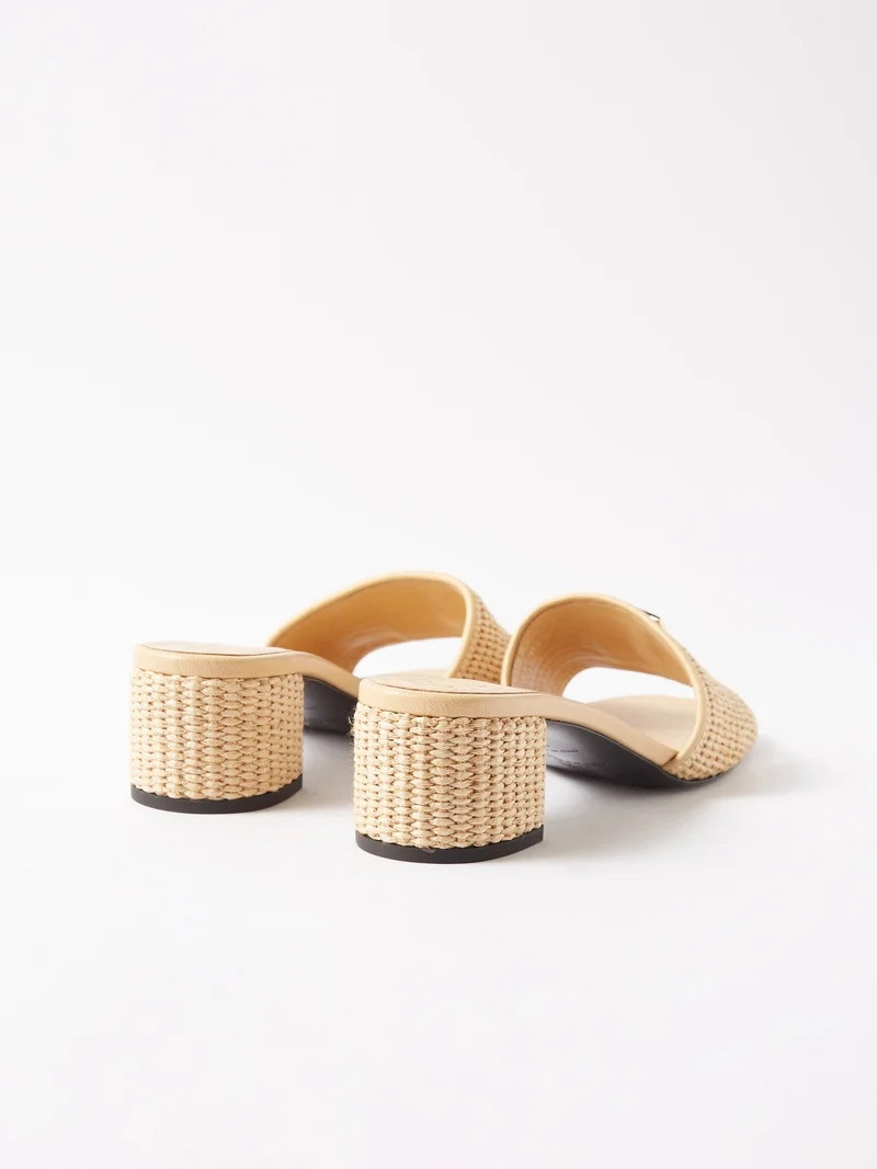 4G-plaque 45 faux raffia sandals 4