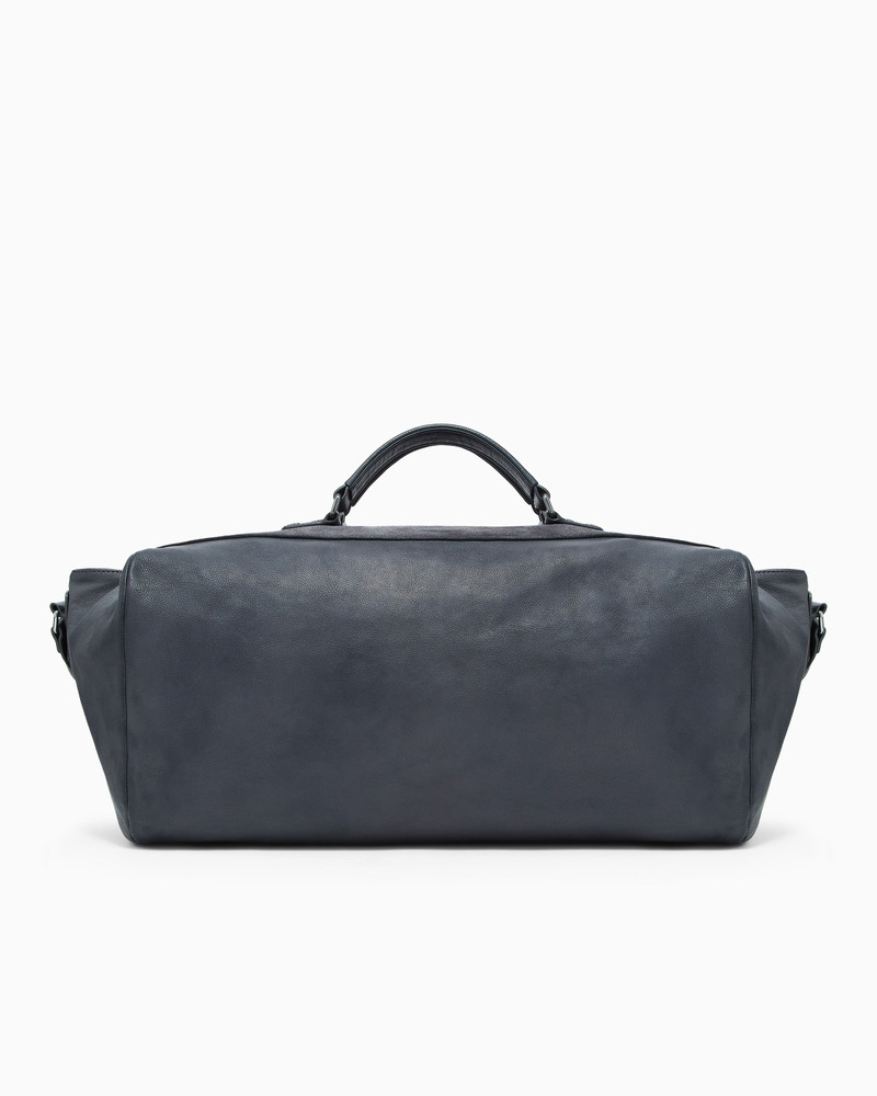 VINTAGE-EFFECT PEBBLED NAPPA-LEATHER DUFFEL BAG 1