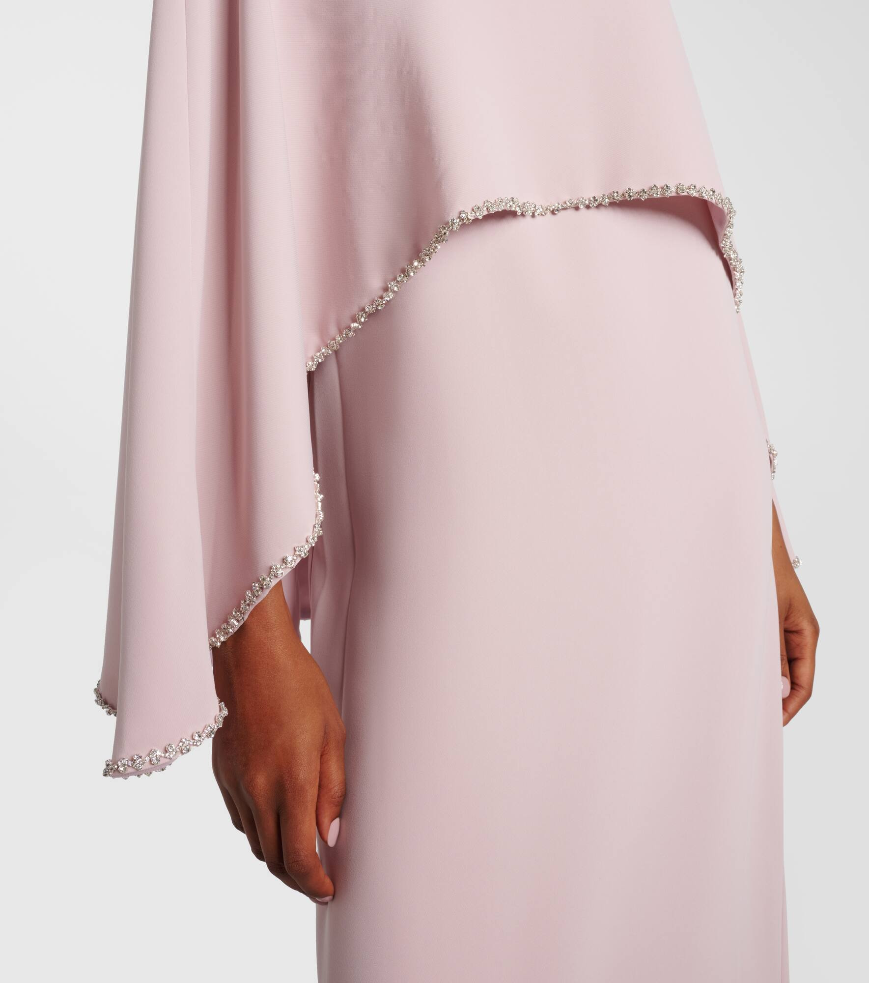Crystal-embellished caped gown - 5