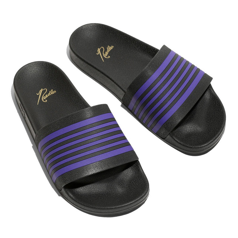 Needles | Shower Sandals Track Line 'Black / Purple' 7