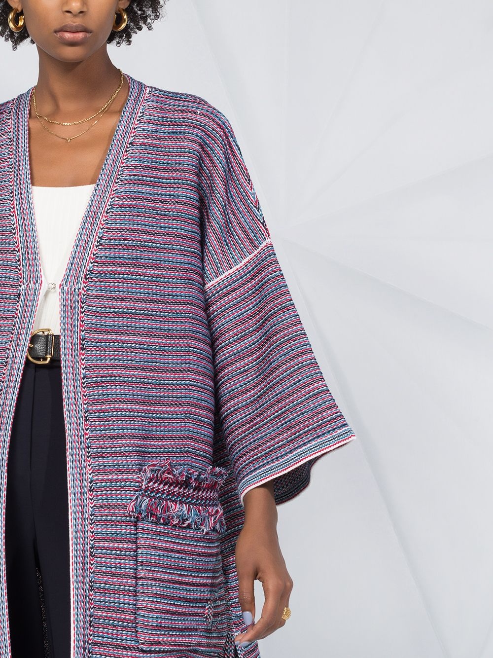 woven long cardigan - 5