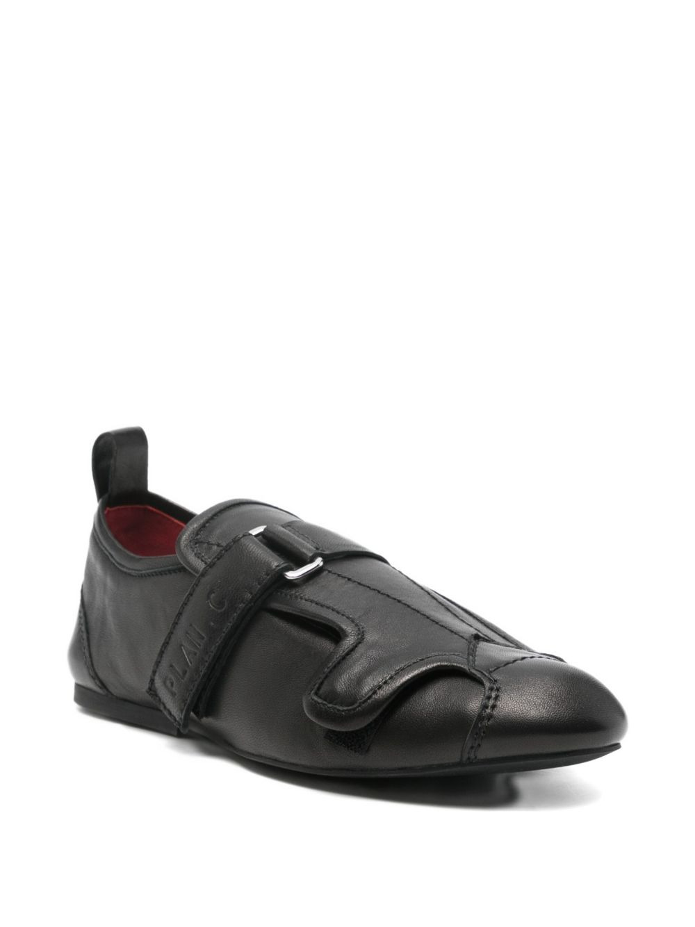 buckle-strap leather sneakers - 2