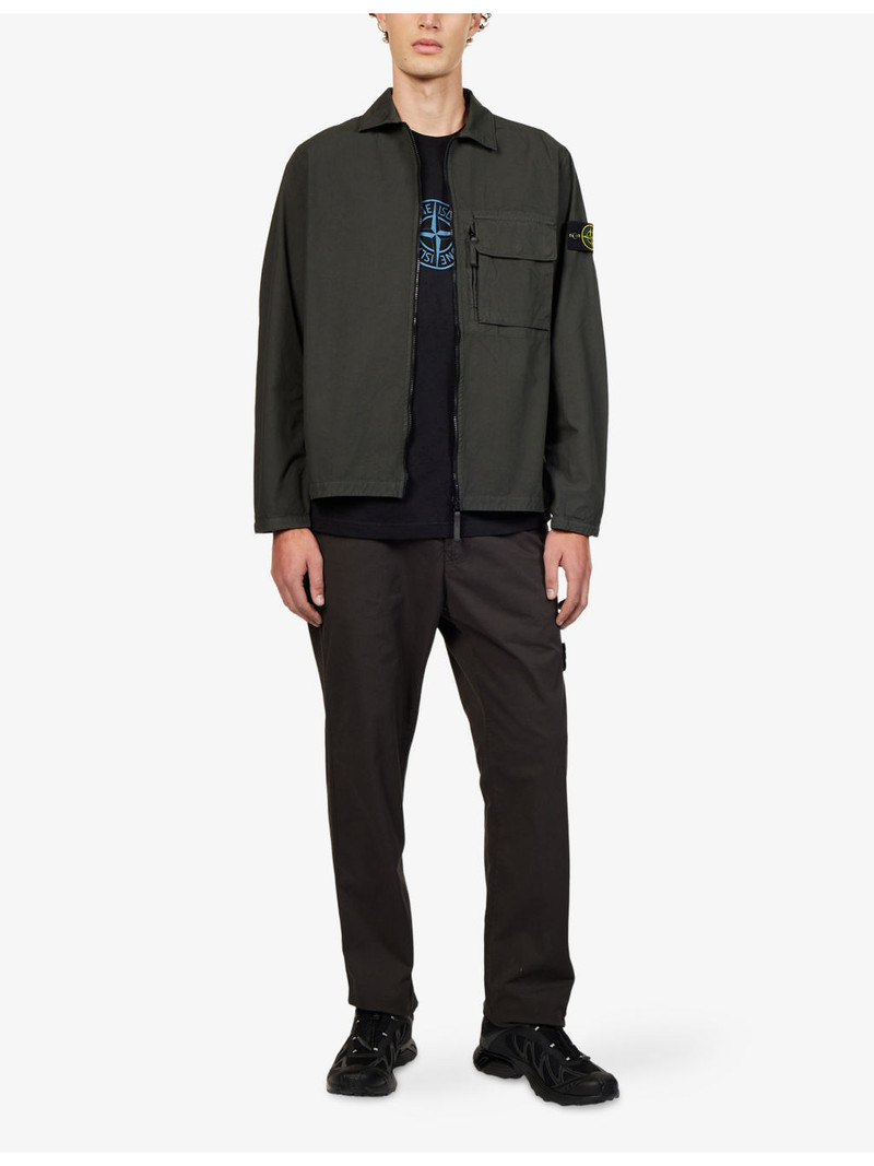 Stone Island Straight-Leg Twill Cotton Trousers outlook
