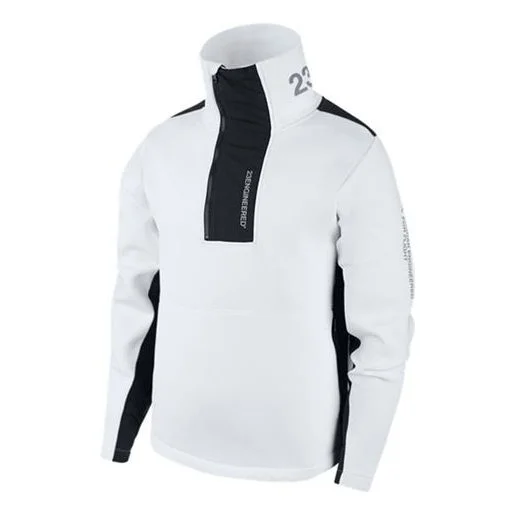Air Jordan 23 Engineered Stand Collar Knit Contrasting Colors Half Zipper White BQ5738-100 - 1