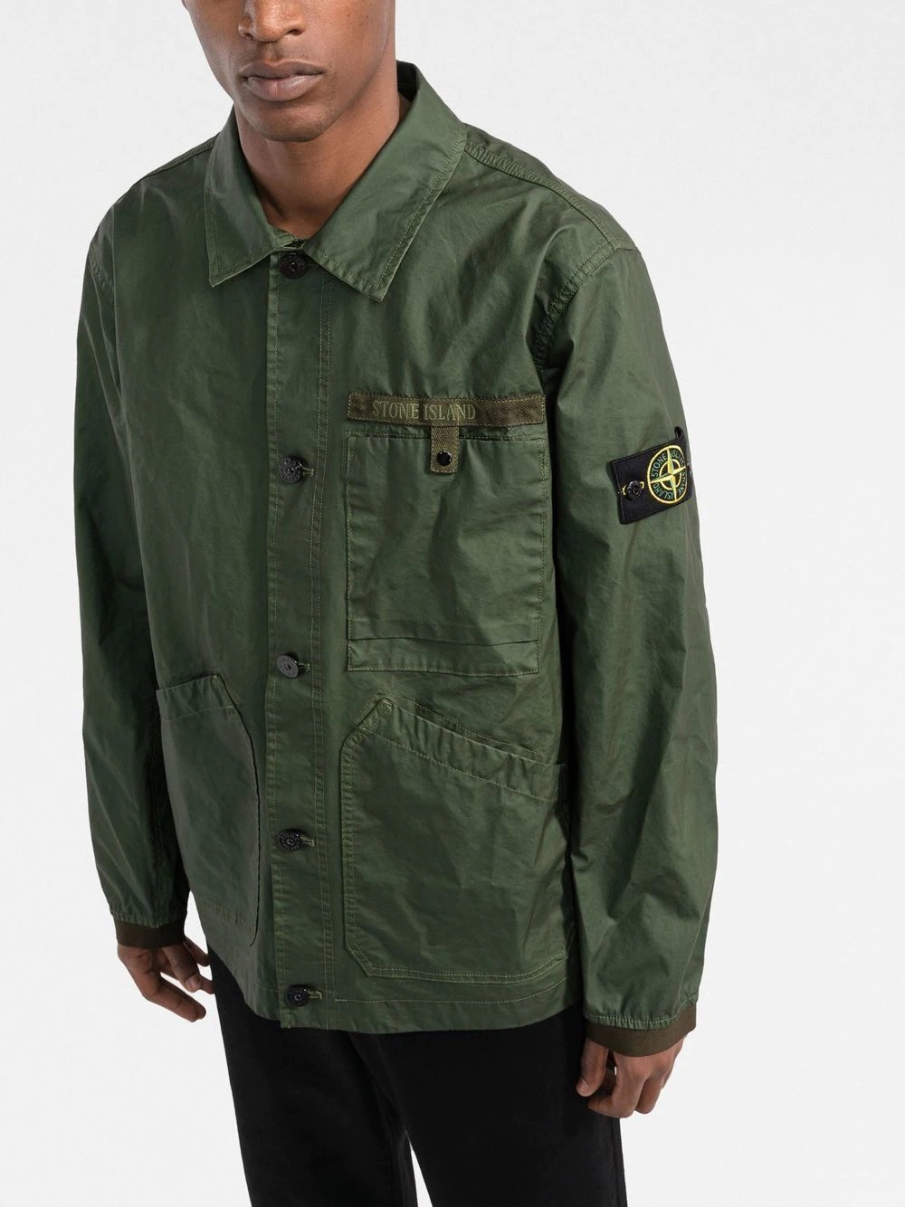 Compass-patch shirt jacket - 3