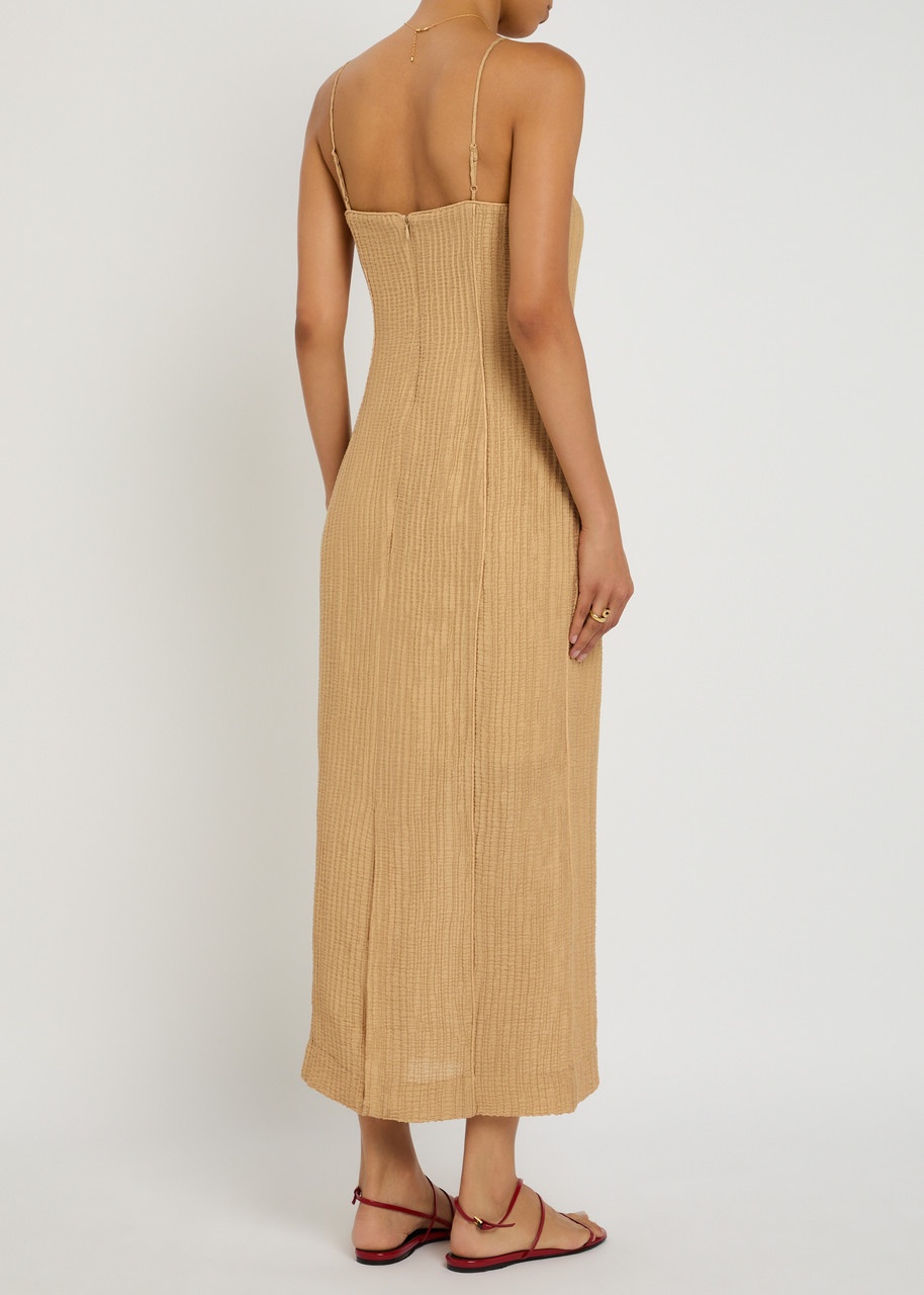 BY Malene Birger Lucille Plissé Lyocell-blend Midi Dress - 3
