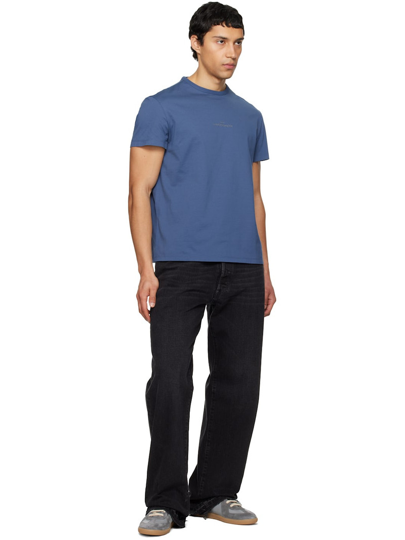 Maison Margiela Blue Distorted Logo T-shirt outlook