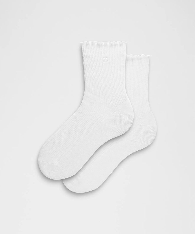 Unisex Lettuce Edge Quarter Socks 1