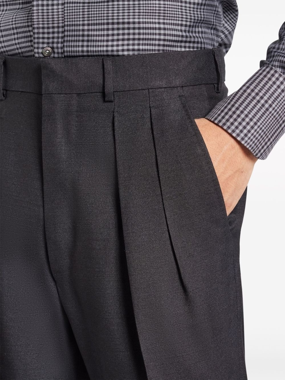pleated silk trousers - 5