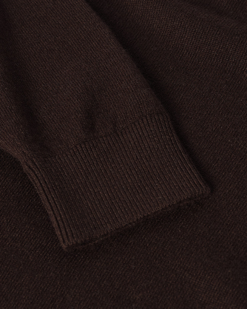 Classic Cashmere Brown Round Neck Jumper - 6