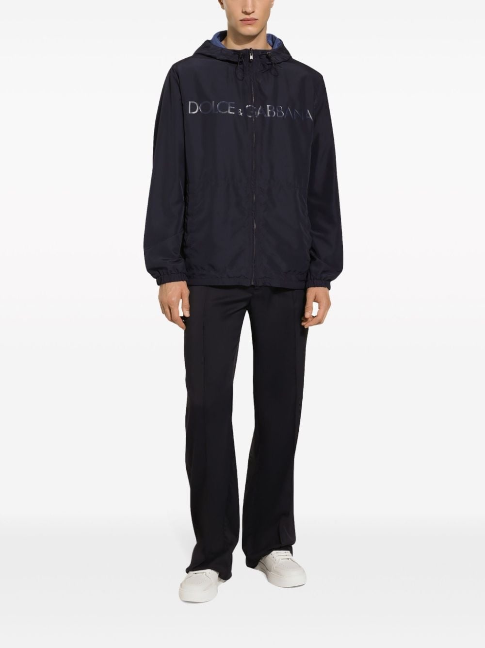 logo-print reversible parka - 3