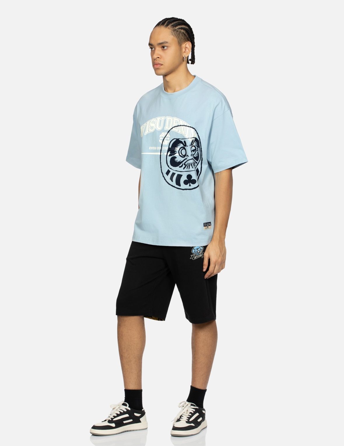 GAMING DARUMA DAICOCK PRINT REGULAR FIT SWEAT SHORTS - 4