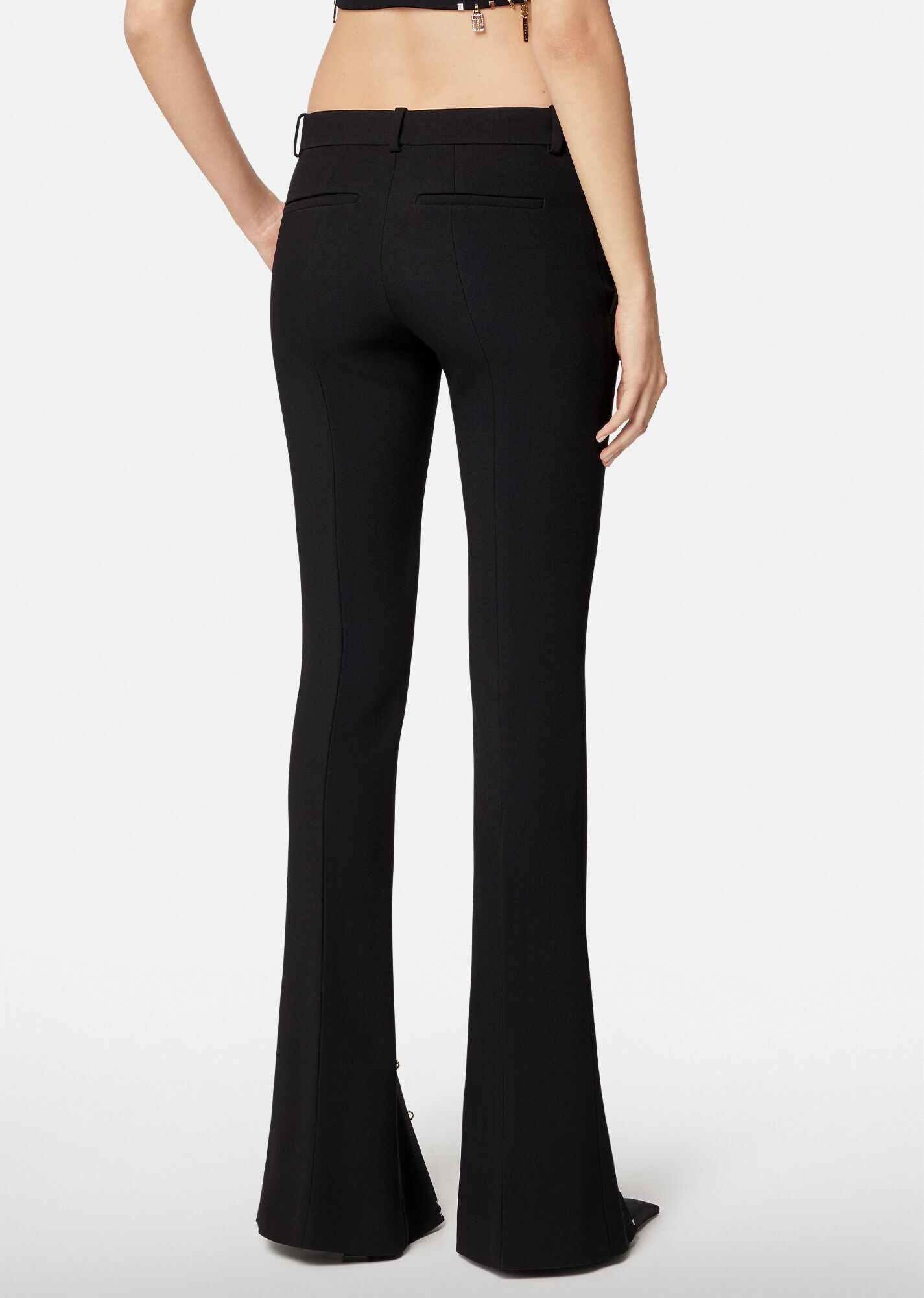 Charm-Embellished Satin Flared Pants - 3