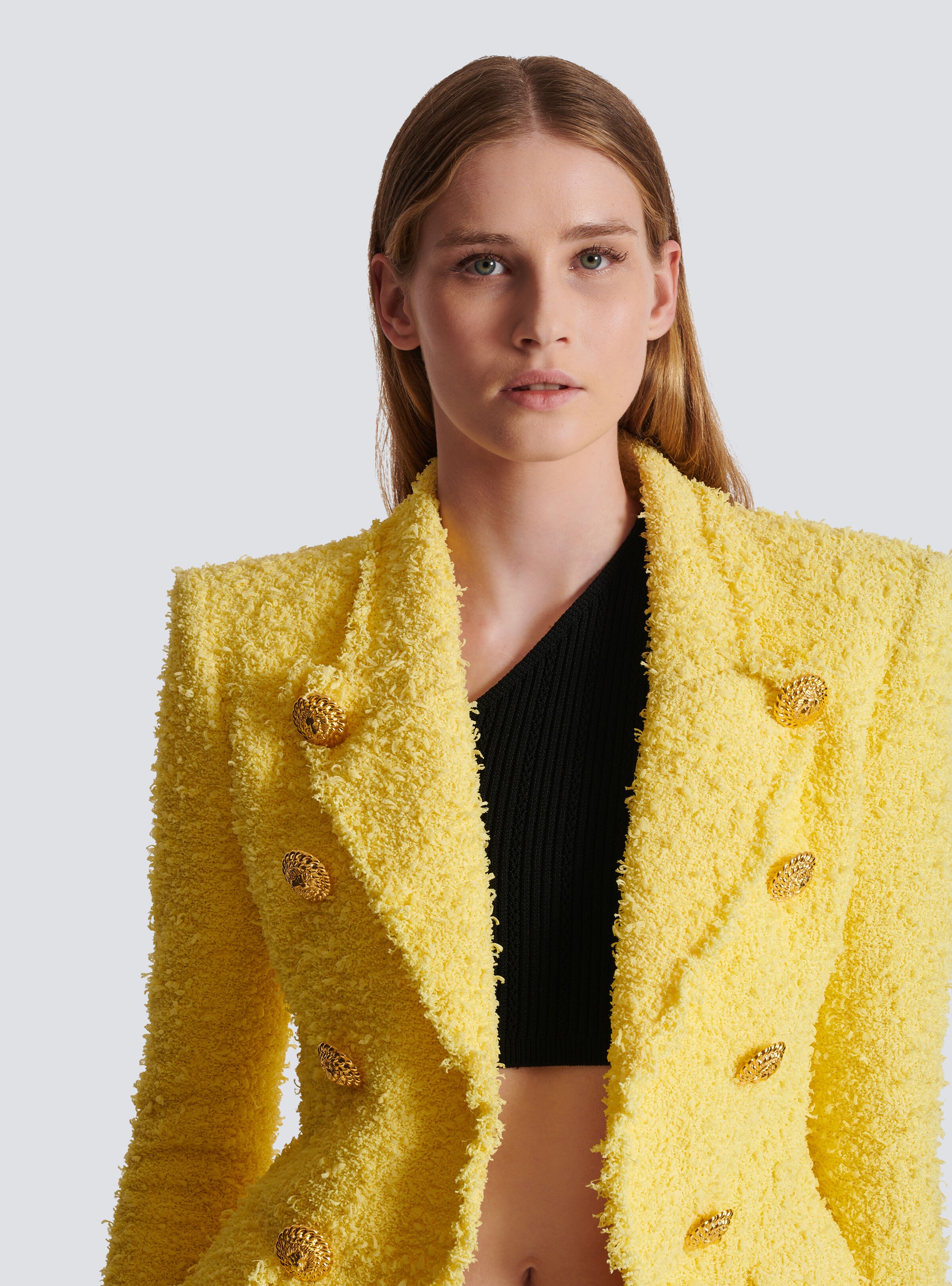 8-button fitted tweed jacket - 7