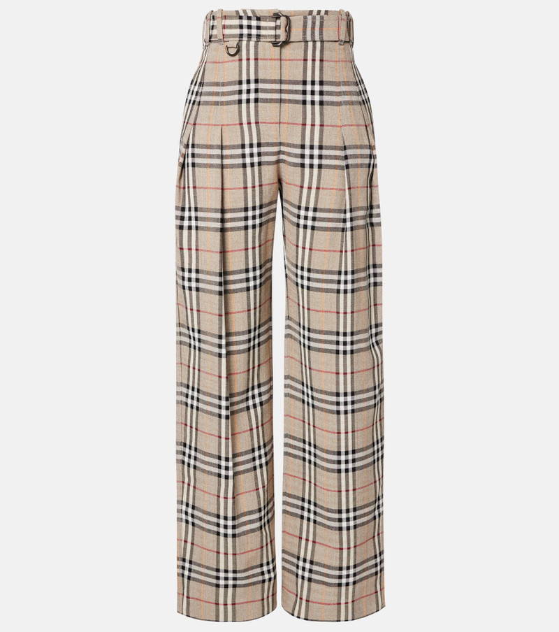 Burberry Check belted wide-leg pants 1