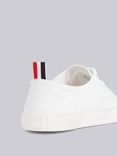Thom Browne White Cotton Canvas Heritage Sneaker outlook