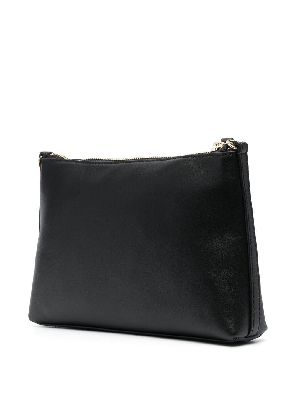 logo-plaque leather clutch bag - 3