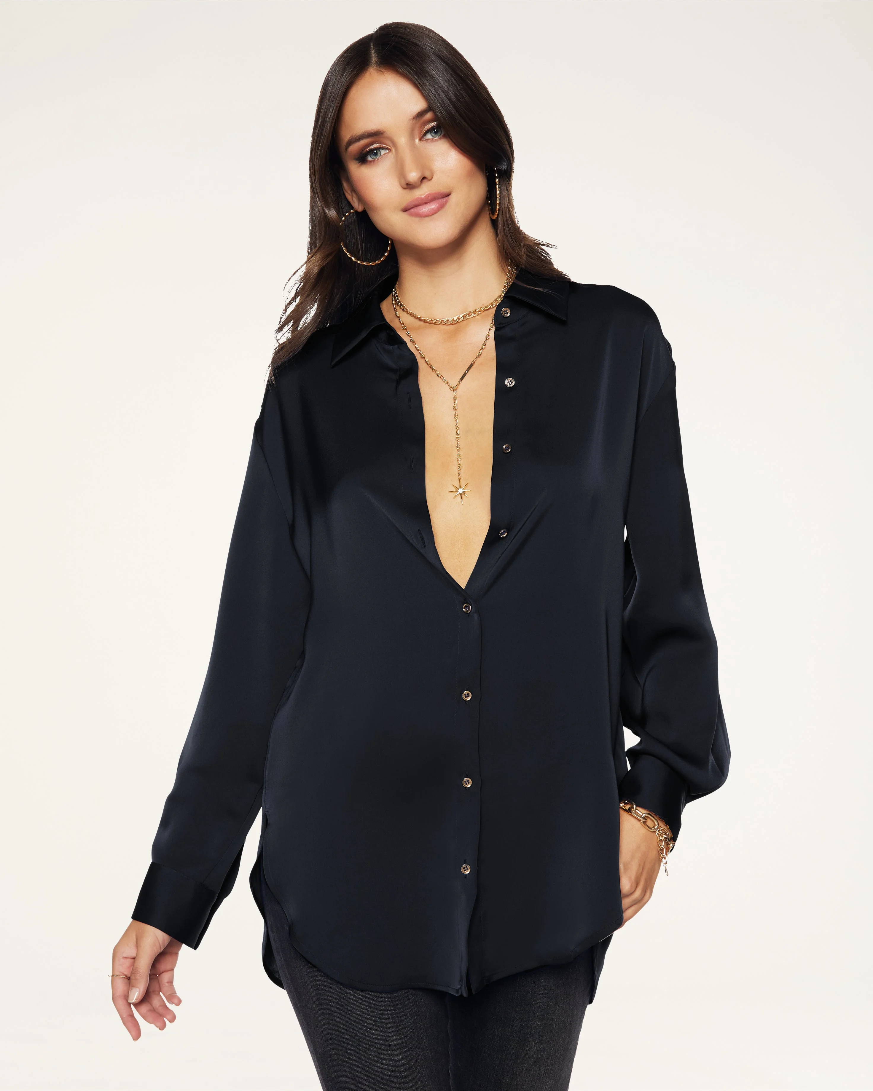 Kolby Oversized Button Down Blouse - 1