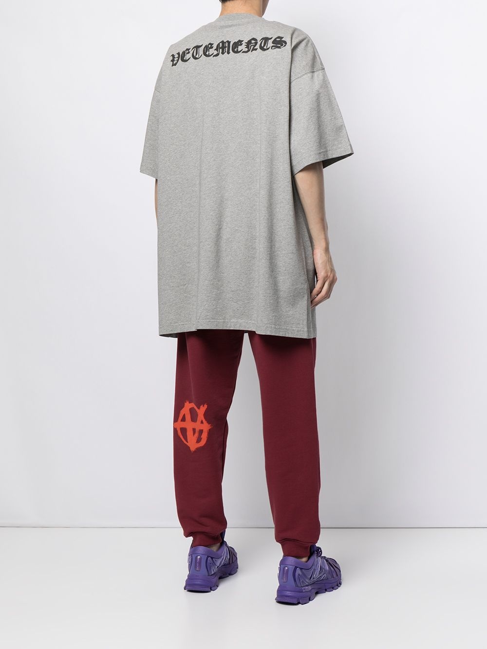 anarchy-print oversized T-shirt - 4