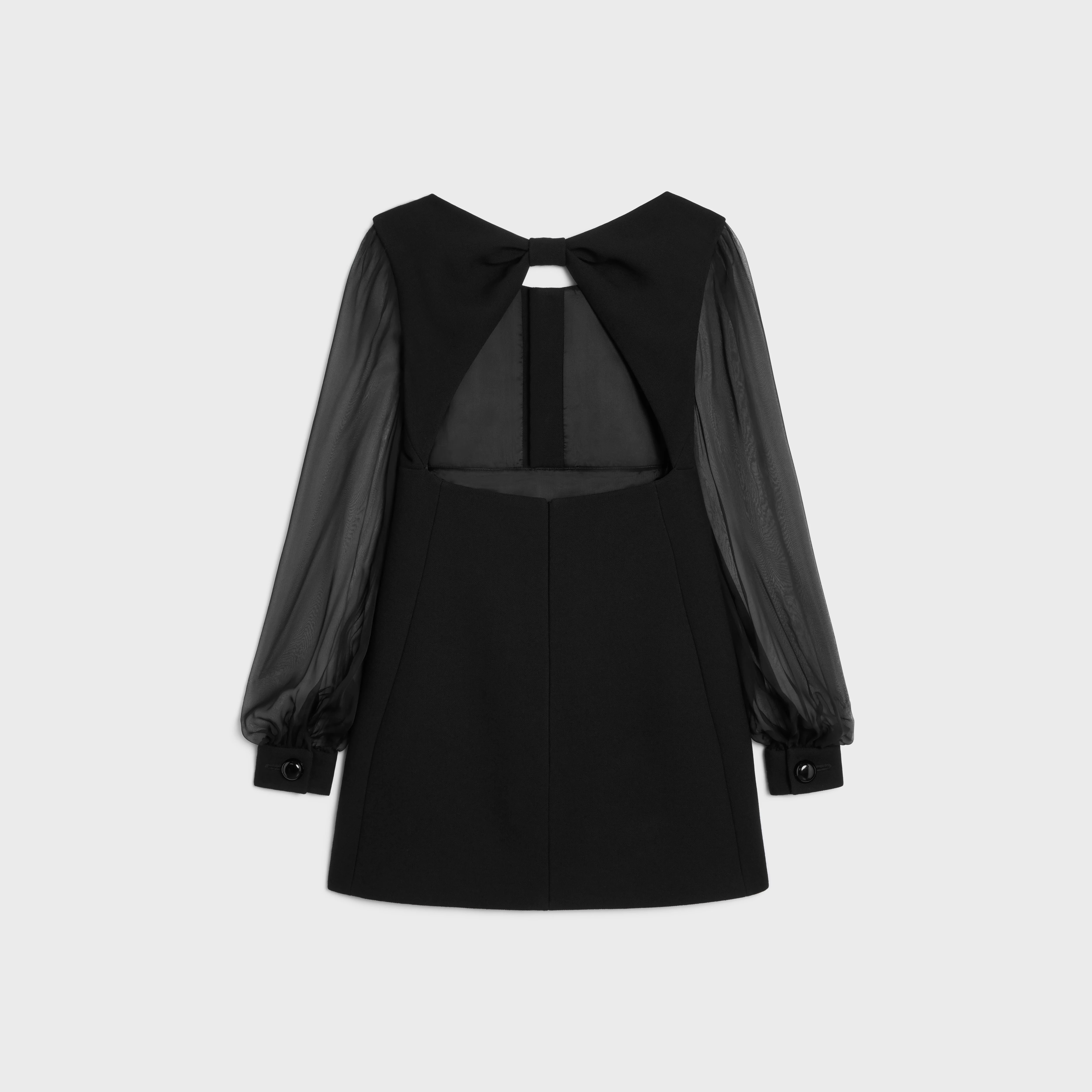 mini trapeze dress in double faced wool crepe - 2