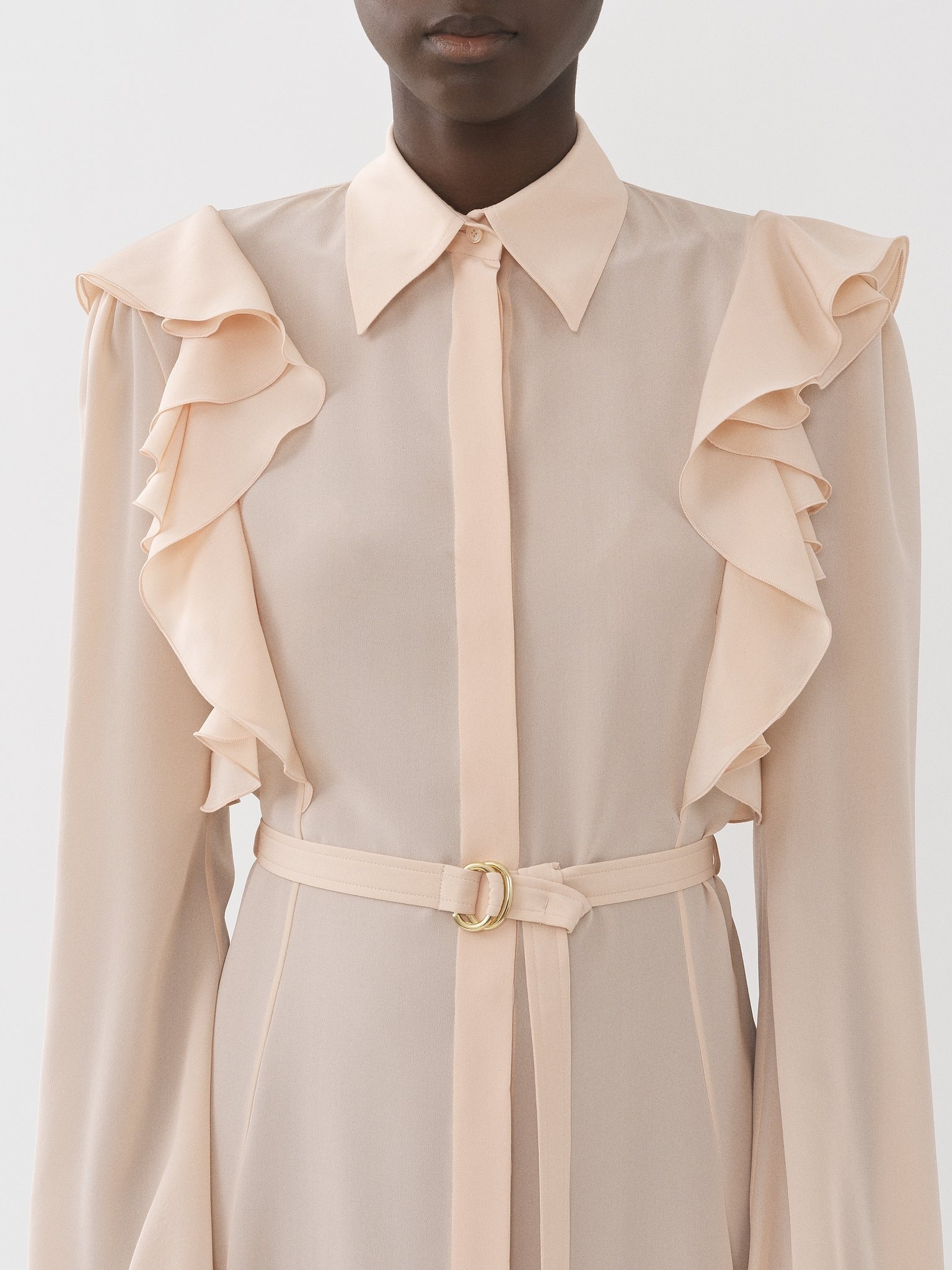 RUFFLED SHIRT DRESS - 5