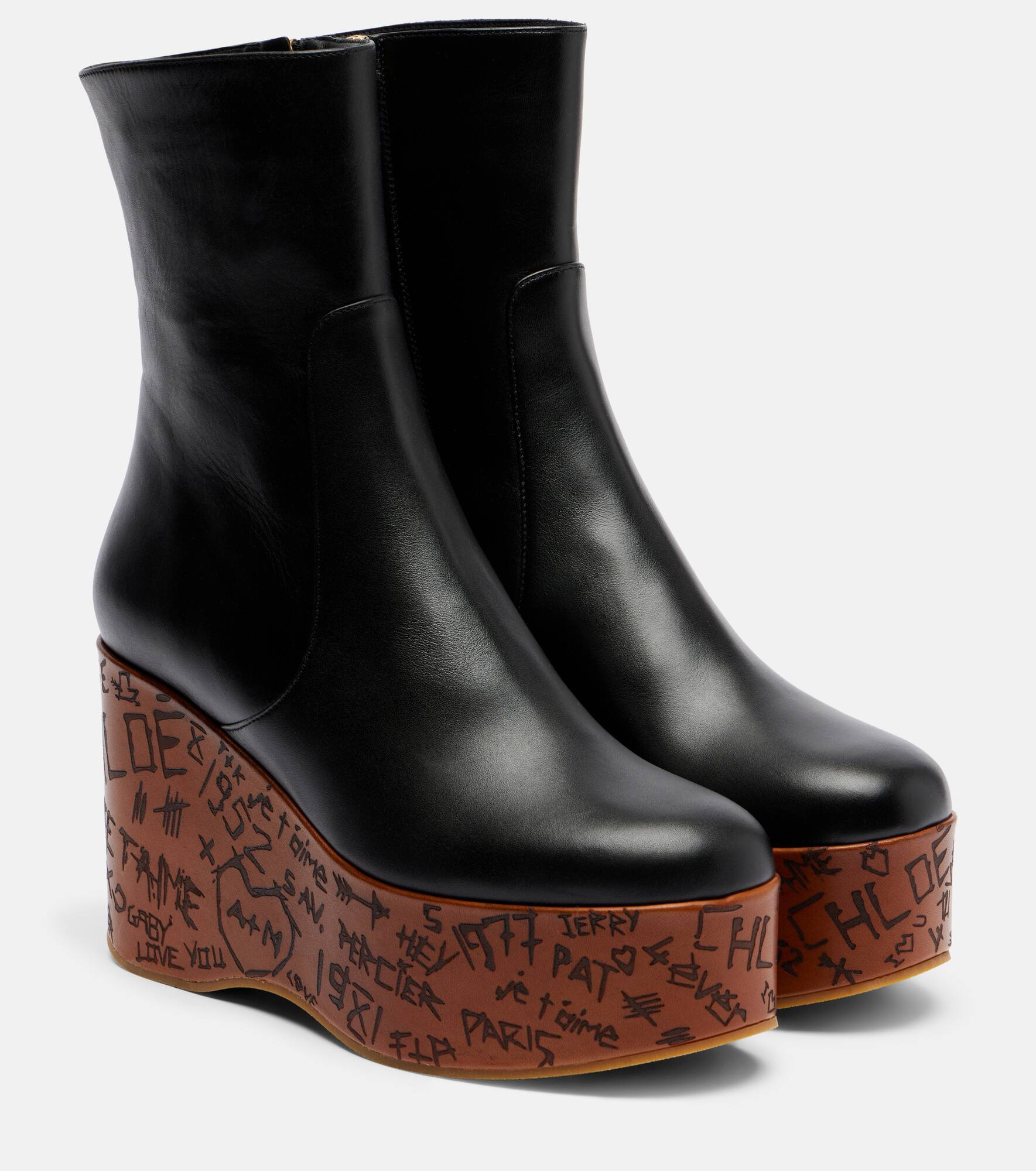 Maxime leather wedge ankle boots - 1