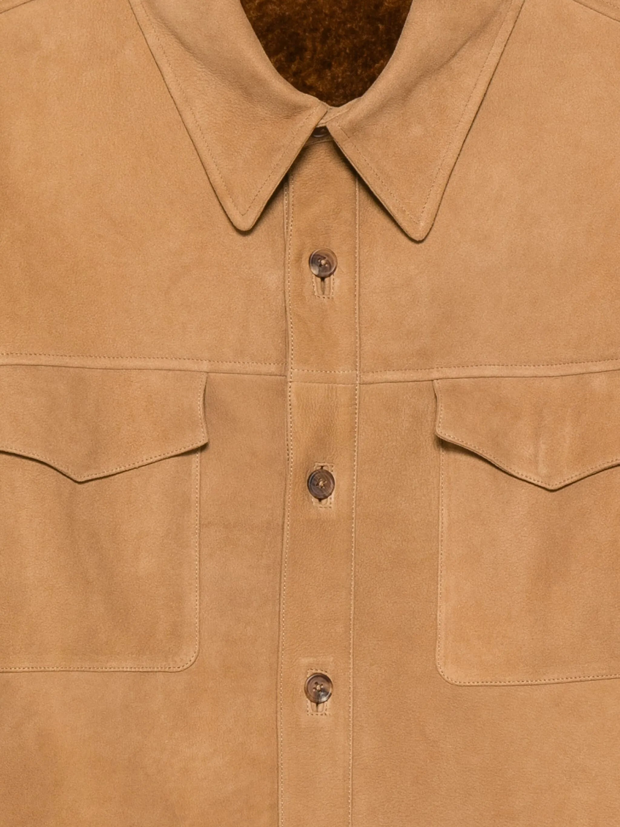 button-down flap-pocket shirt jacket - 3