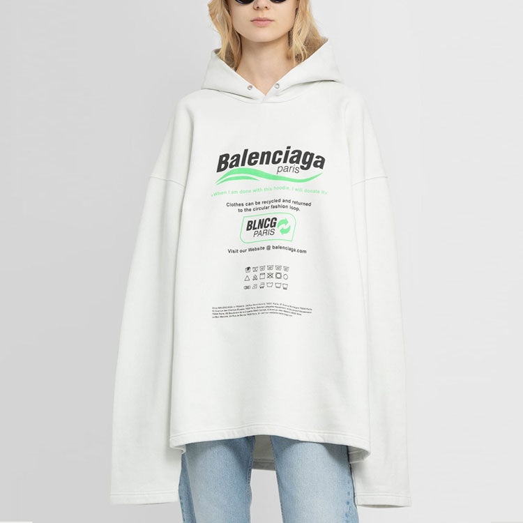 Balenciaga Dry Cleaning Boxy Hoodie 'White' 661711TKVF99085 - 2