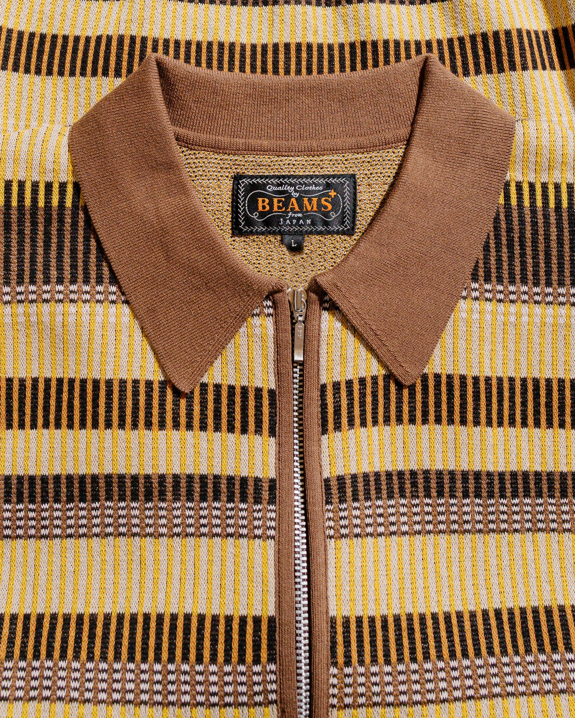 Half Zip Knit Polo Brown - 5