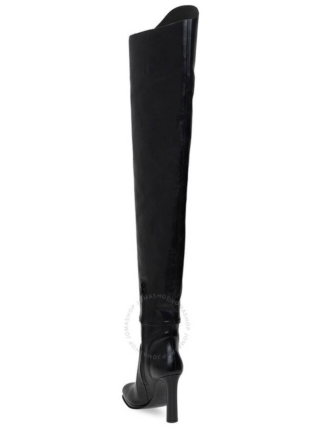 Women's Leather Long Boots Black - 3