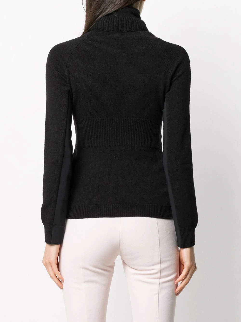 mock neck ribbed-trim jumper - 4