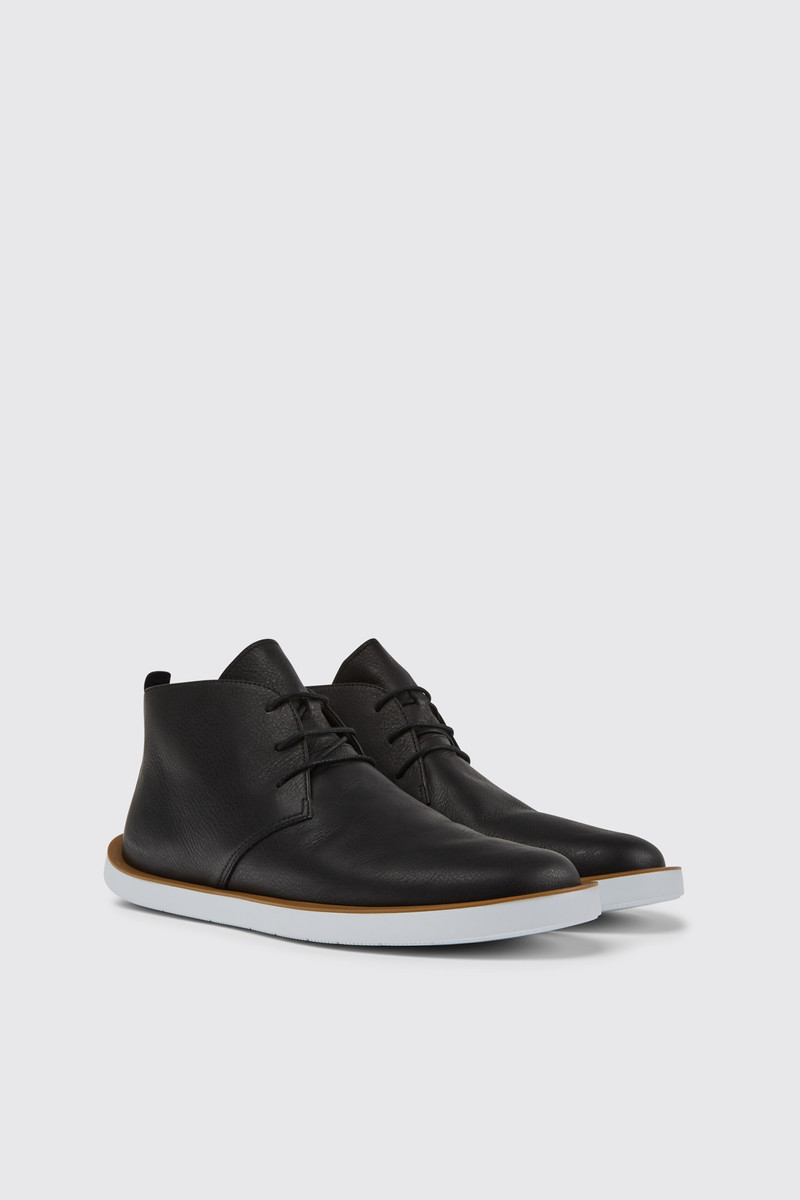 Black leather men's shoes 1
