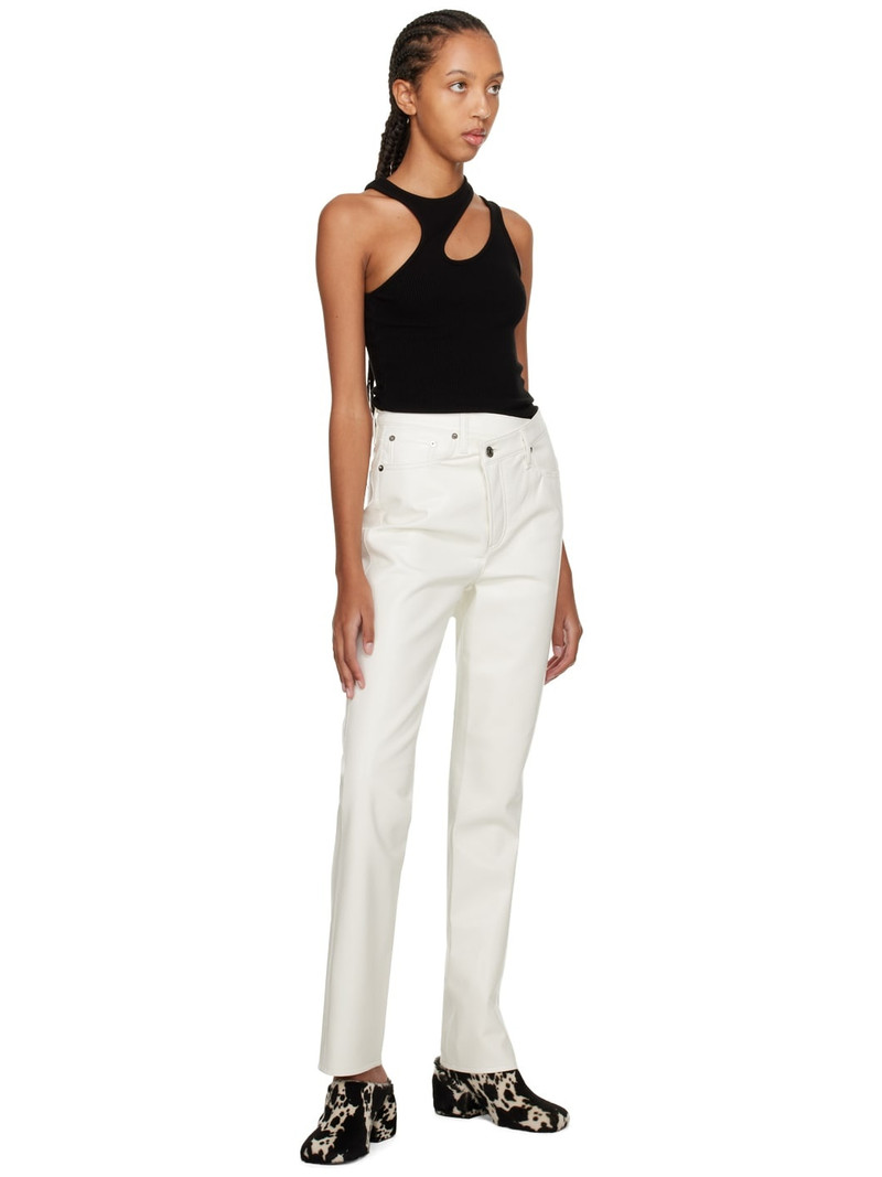 AGOLDE White Criss Cross Leather Pants outlook