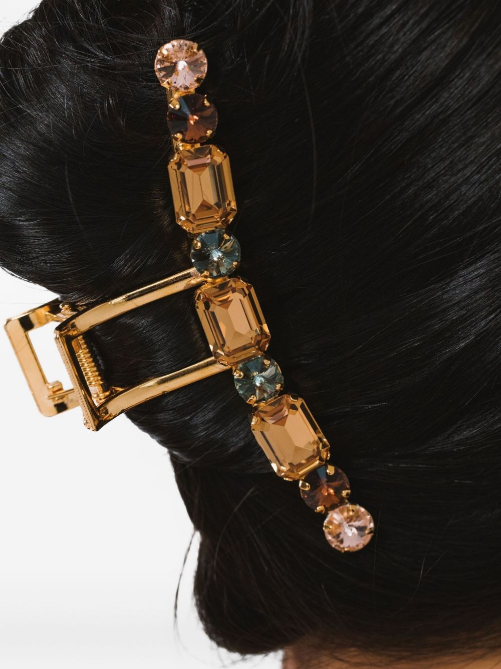 crystal-embellished gold jaw clip - 4