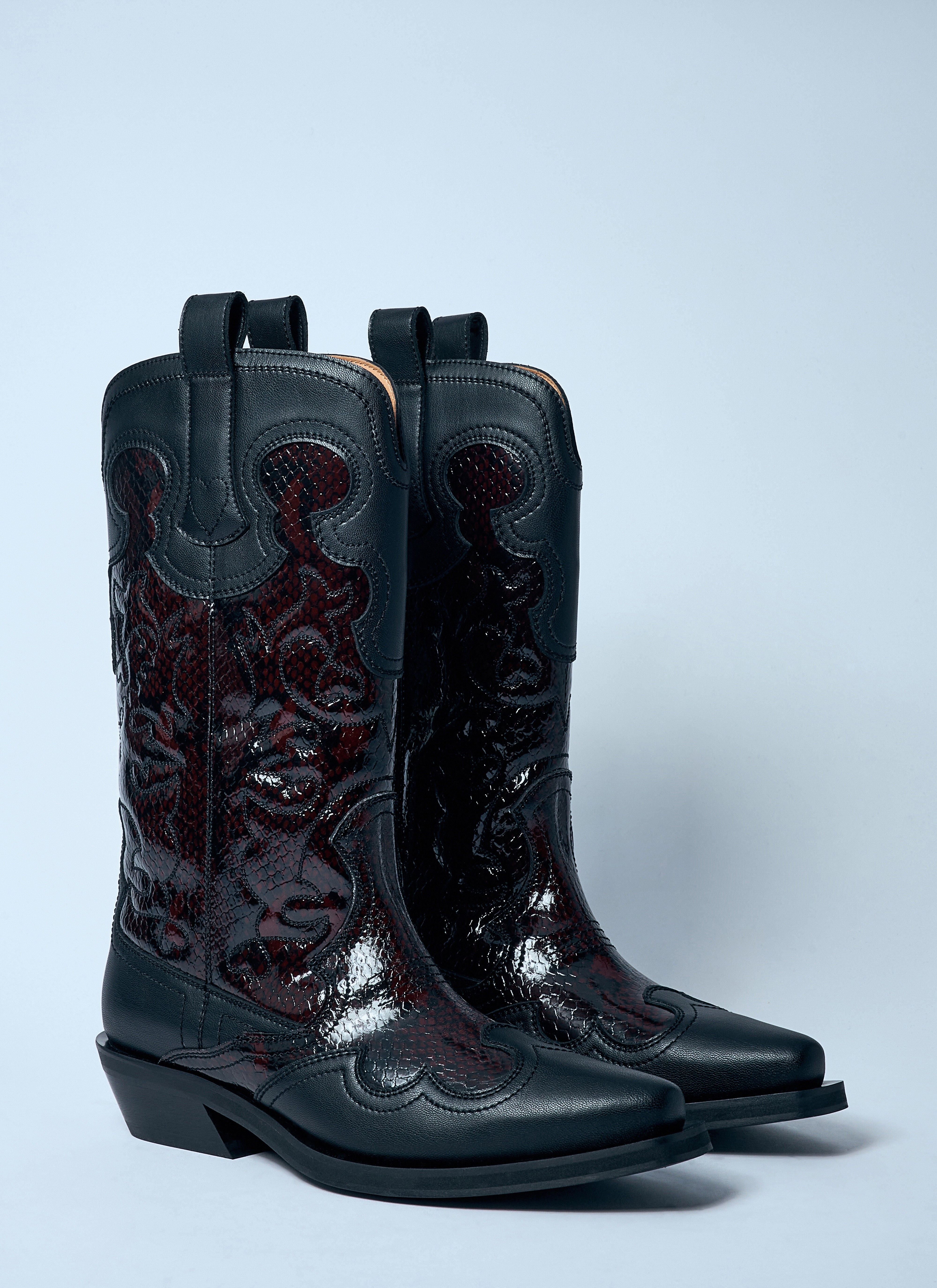 Ganni Women Mid Shaft Embroidered Western Boots - 2