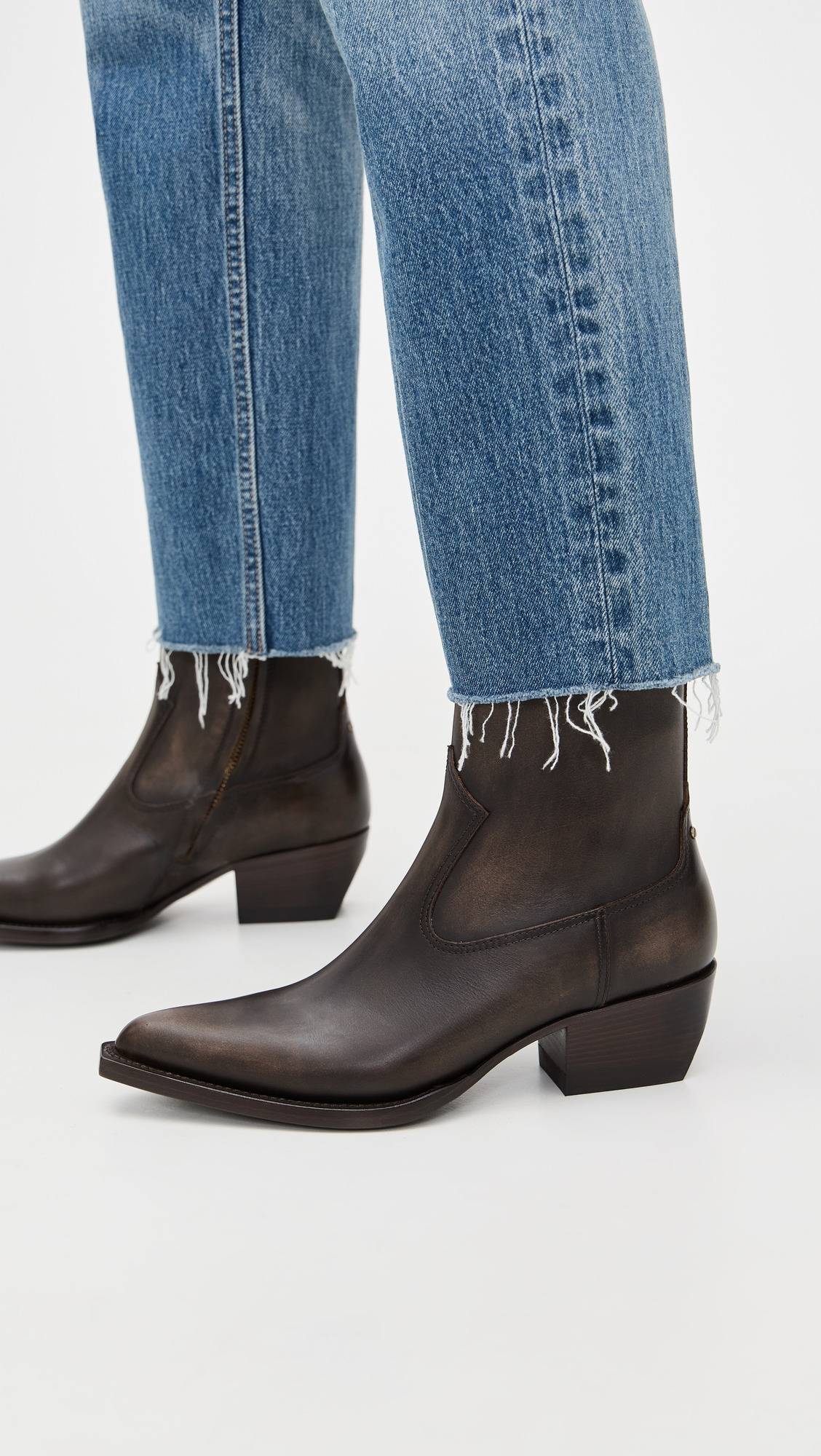 Debbie Distressed Leather Upper with Removable Accessory - 3