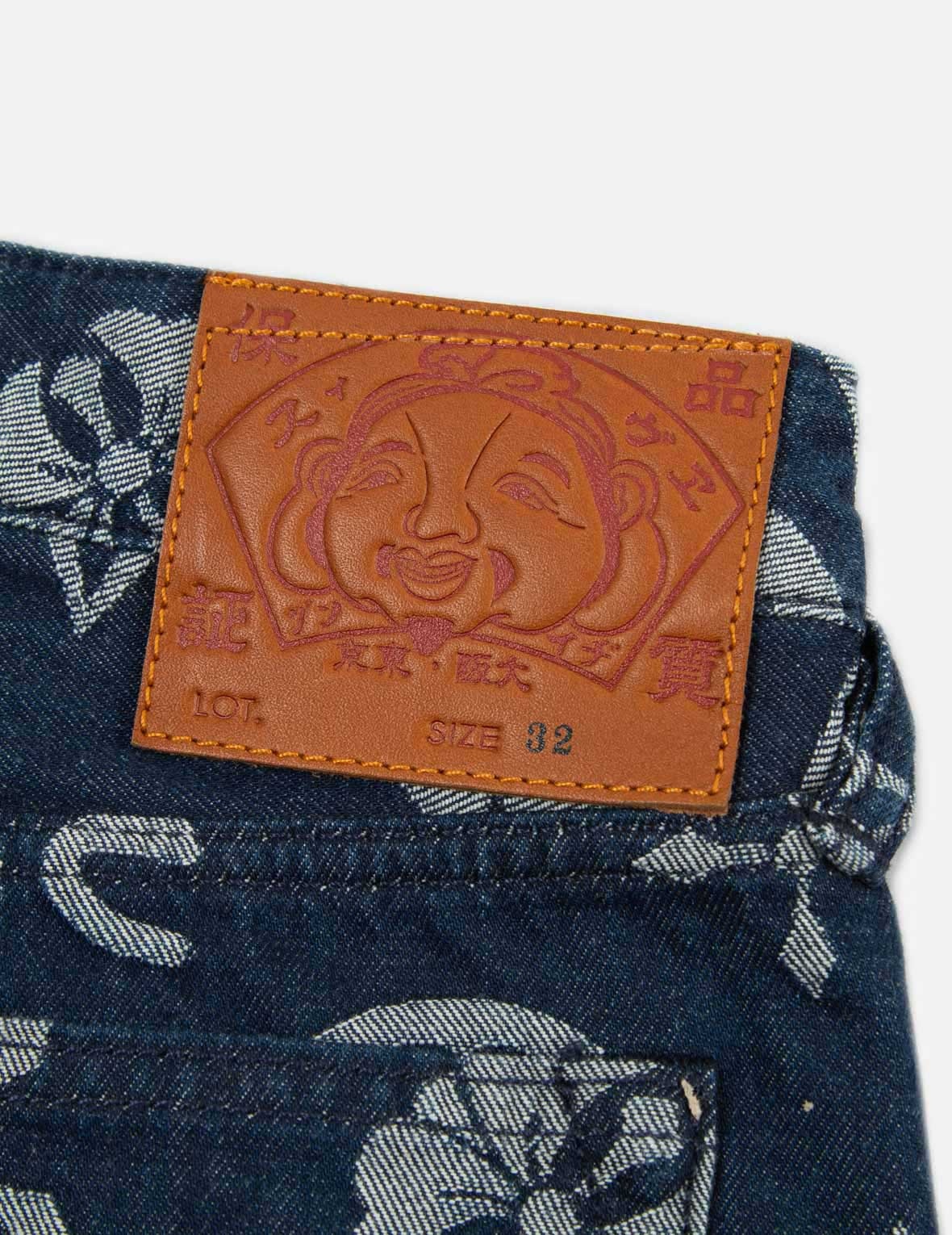 ALLOVER LOGO JACQUARD DENIM SHORTS - 10