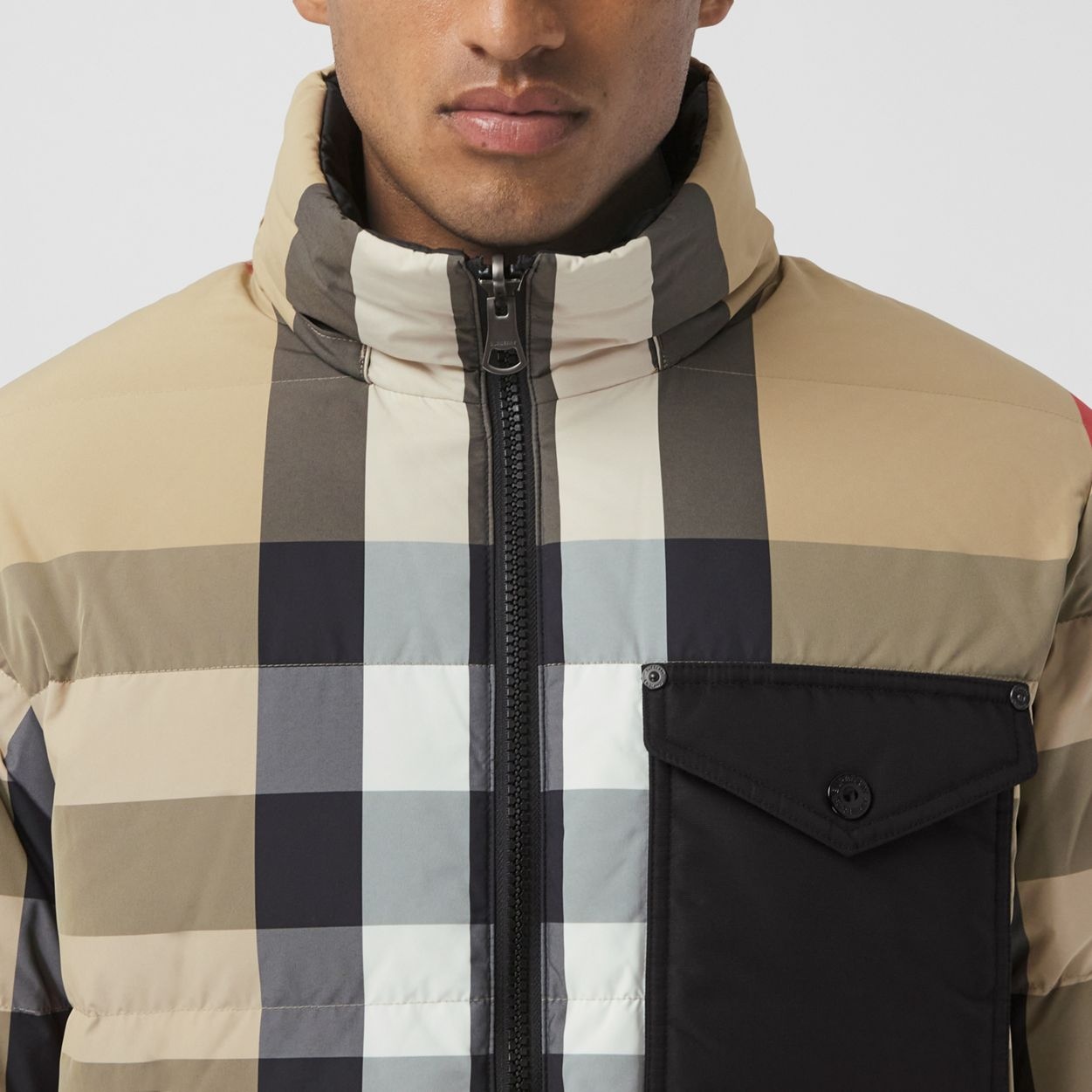 Reversible Check Nylon Puffer Jacket - 6