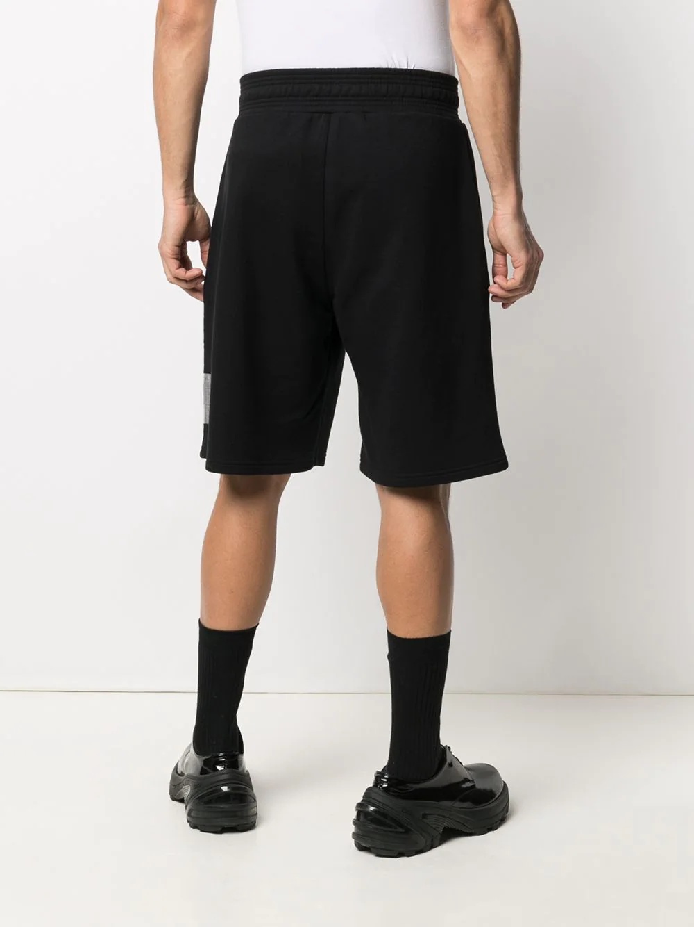 metallic logo print track shorts - 4