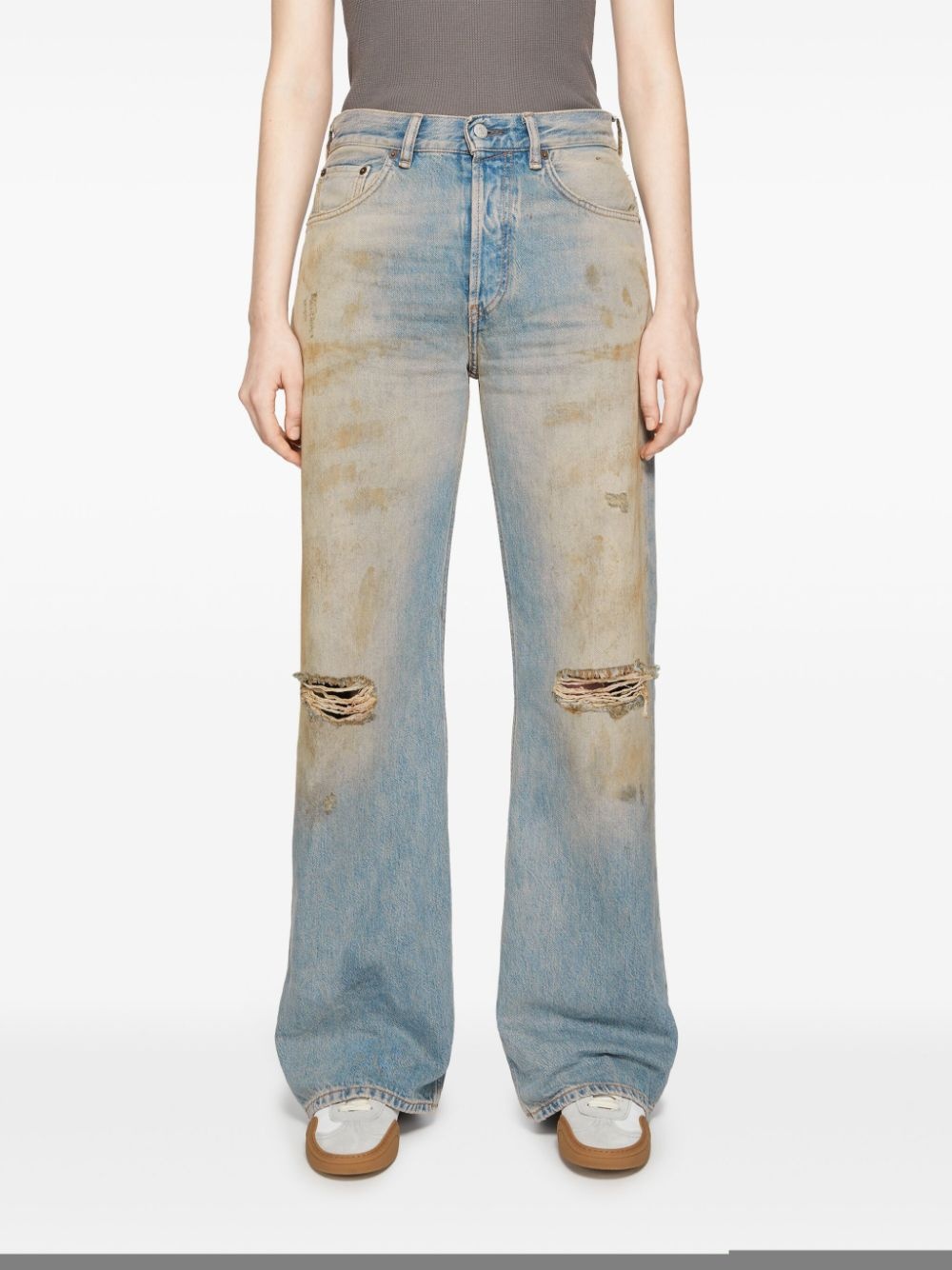 ripped-detailing wide-leg jeans - 3