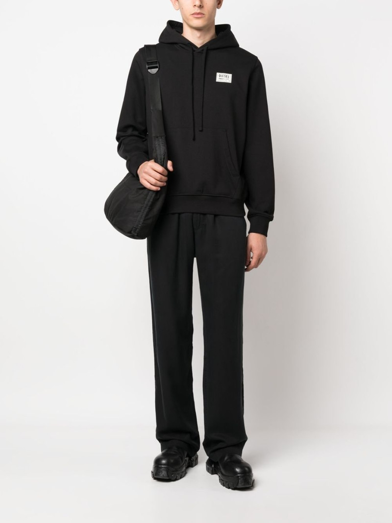 Diesel logo-print cotton-blend hoodie outlook