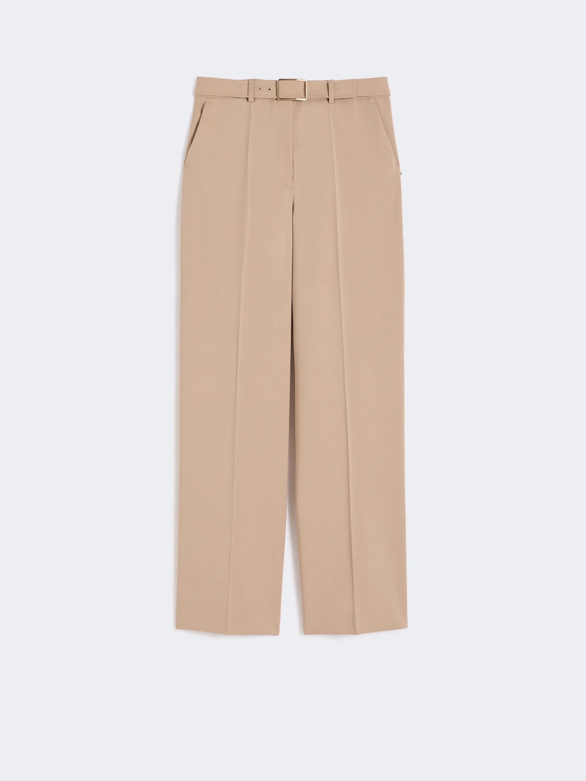 ABITURO Wide-fit stretch wool gabardine trousers - BEIGE - 1