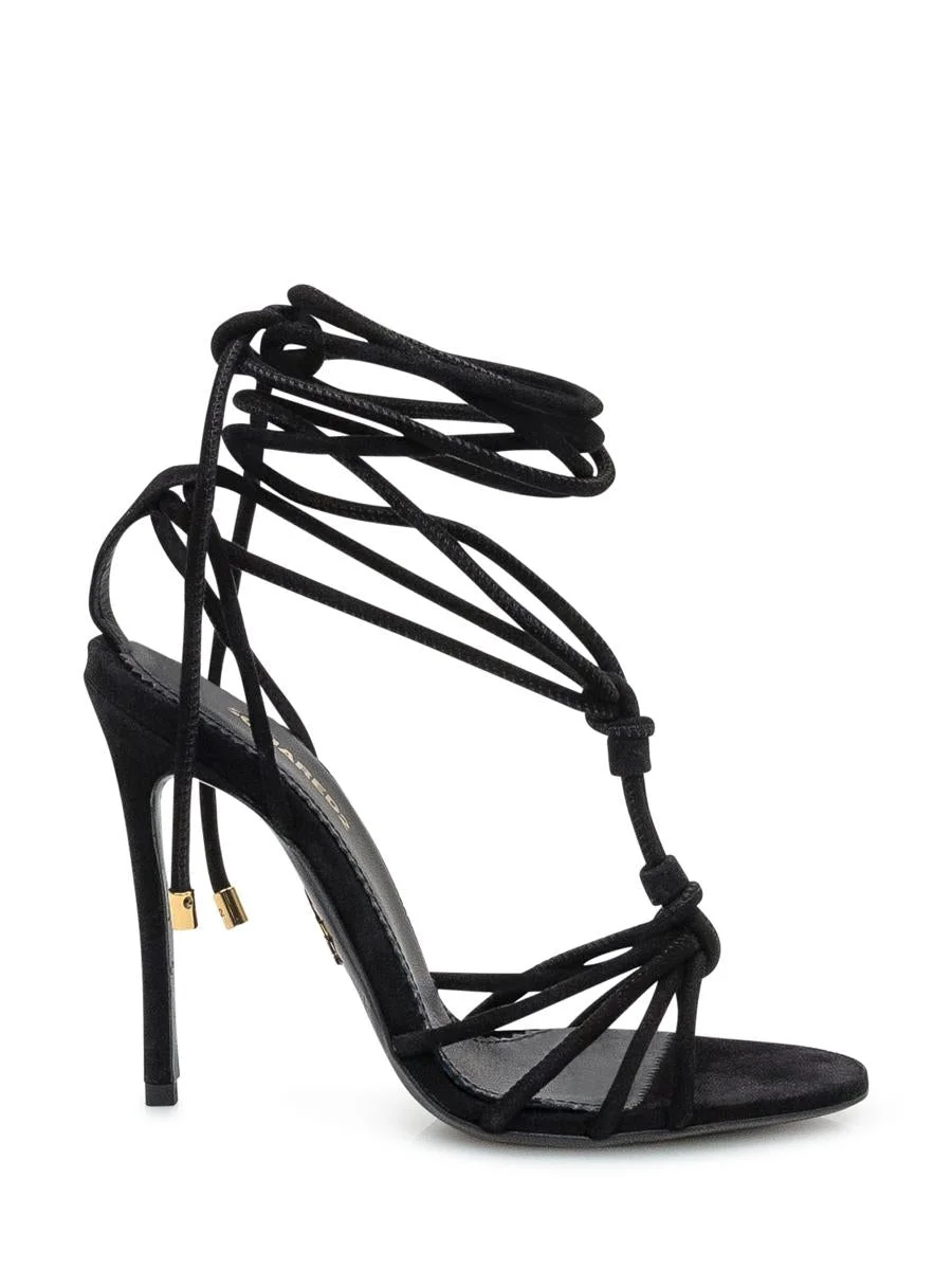 DSQUARED2 Dsquared2 Black Sandals With Laces And High Heel - 1