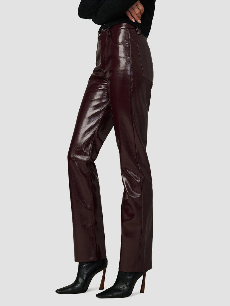 Women's Margot Faux Patent Leather Pants - Bordeaux 4
