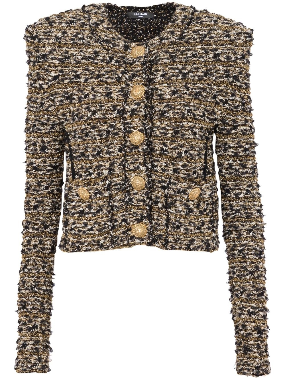 cropped tweed jacket - 1