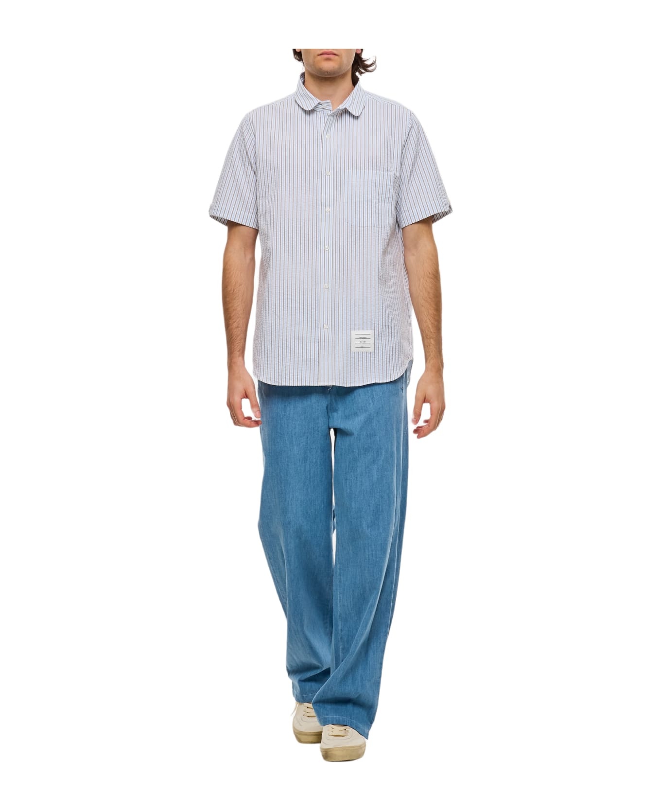 Round Collar Cotton Shirt - 1