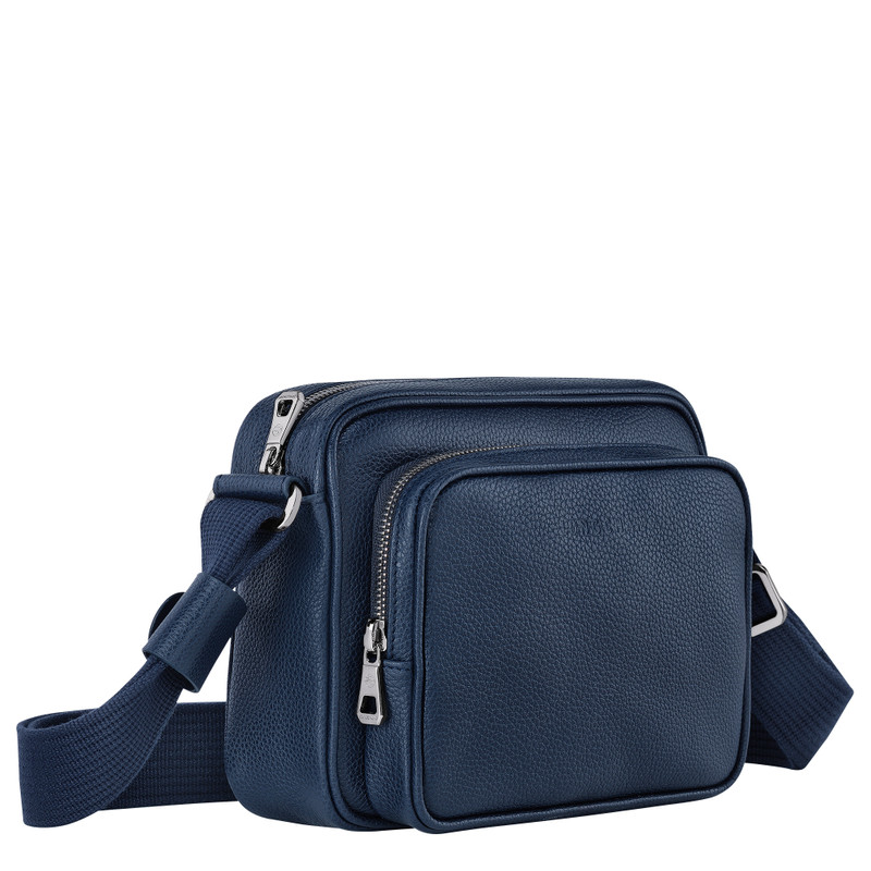 Le Foulonné S Camera bag Navy - Leather 3
