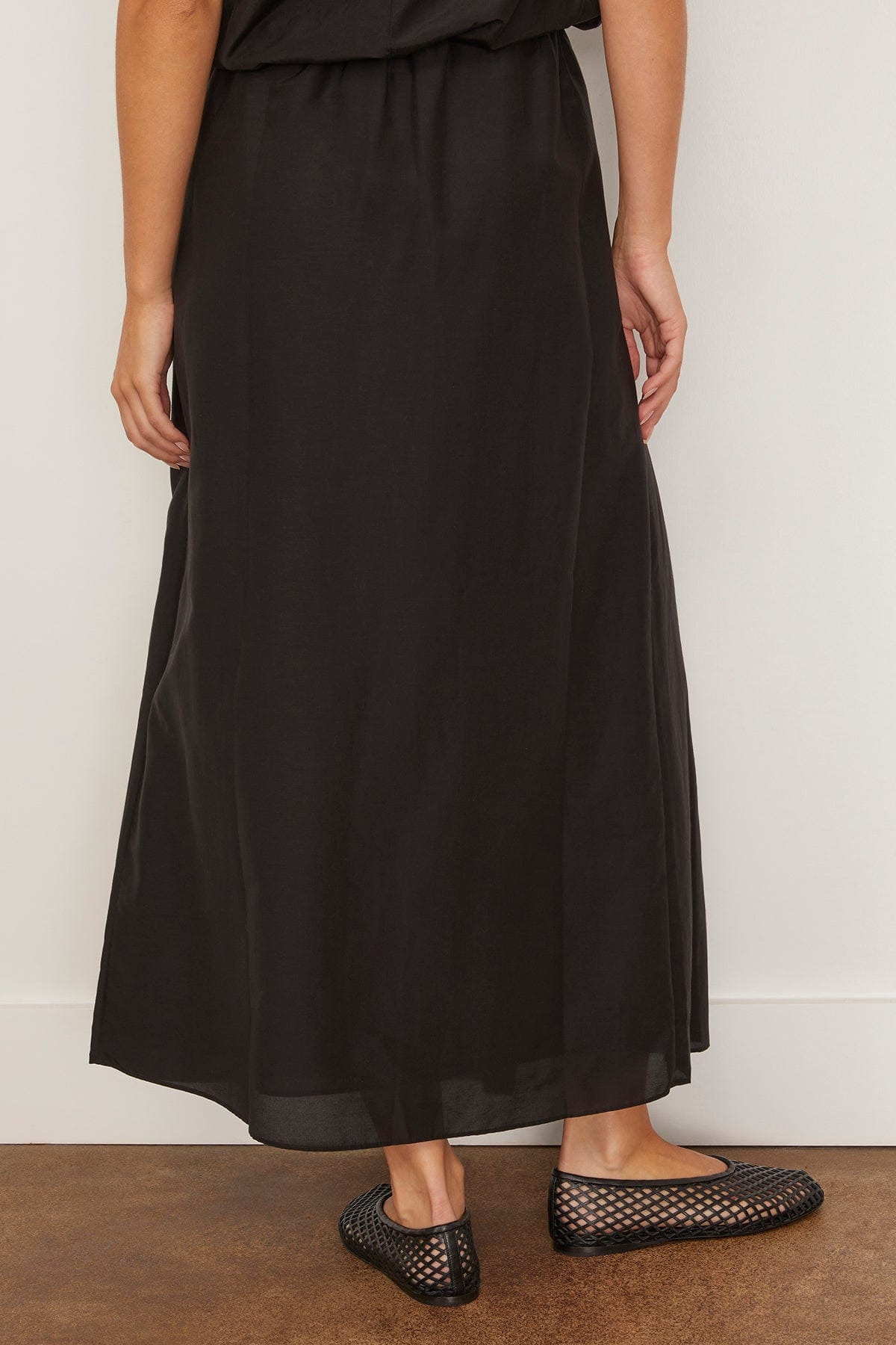 Carmen Long Gathered Skirt in Black - 4